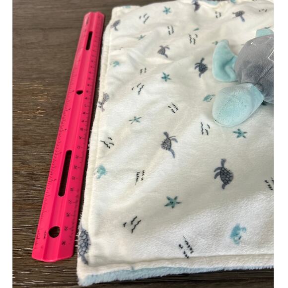 Carters Just One You Aqua & Grey Sea Turtle Lovey - Picture 5 of 5